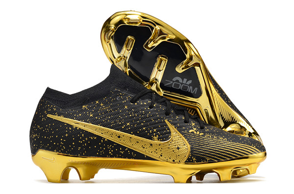 Men's Air Zoom Mercurial Vapor XV Elite FG Soccor Black/Gold Shoes 025 Men's Air Zoom Mercurial Vapor XV Elite FG Soccor Black/Gold Shoes 025